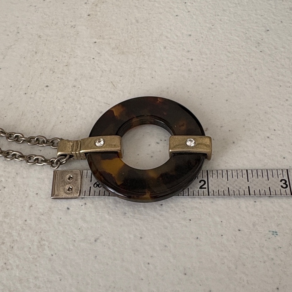 Danielle Stevens Tortoiseshell Circle Pendant Nec… - image 6